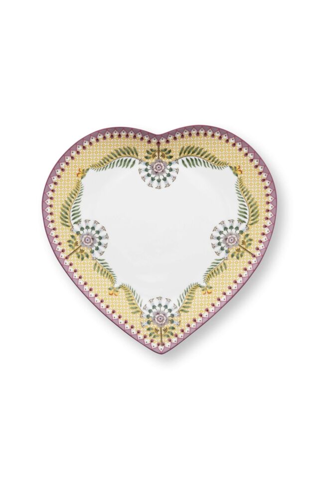 Lily & Lotus İkili Kalpli Tabak Seti Sarı - 21,5cm
