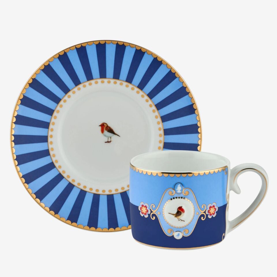 Love Birds Kahve Fincanı 125ml - Mavi