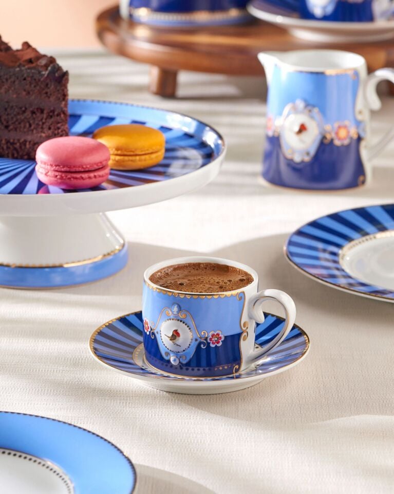 Love Birds Kahve Fincanı 125ml - Mavi