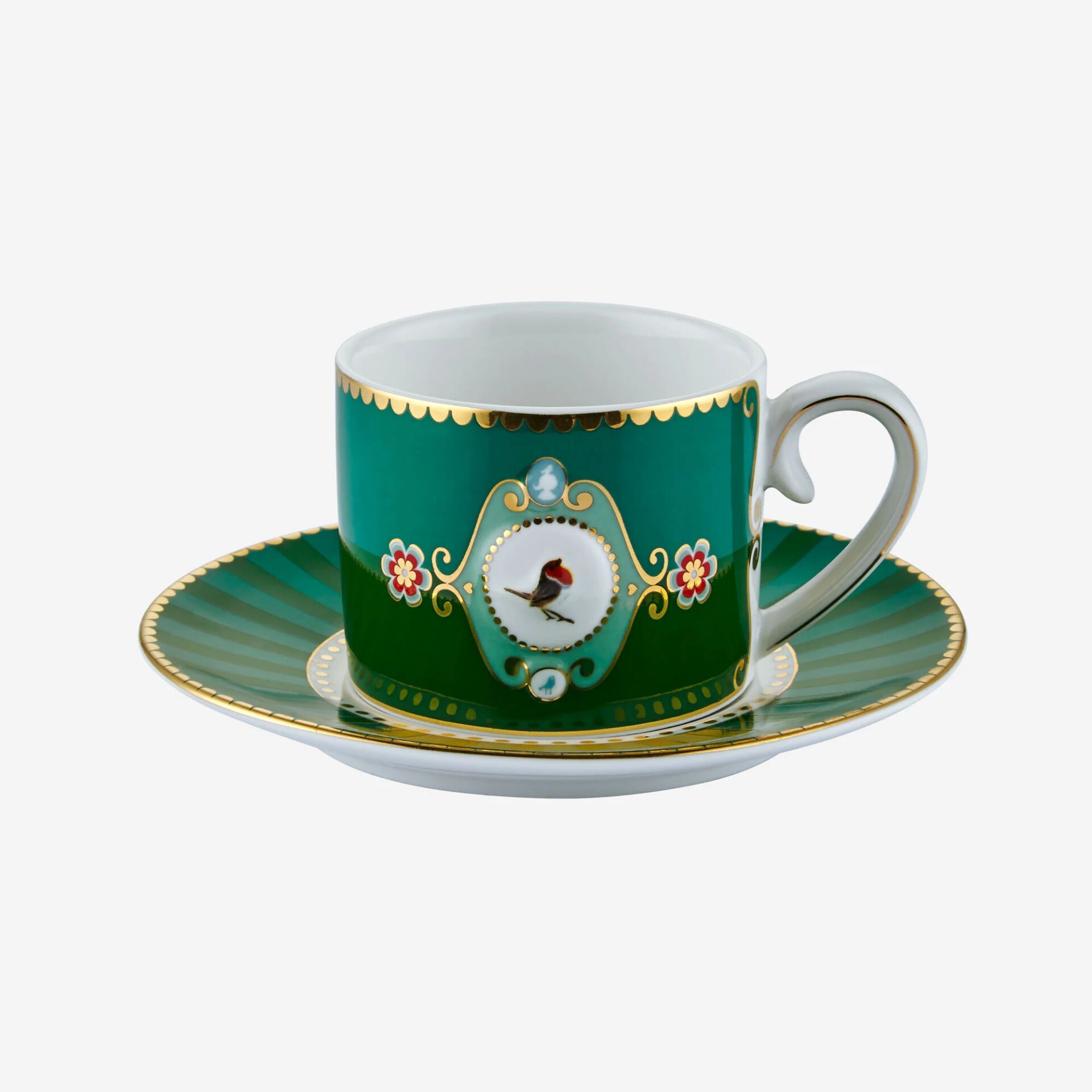 Love Birds Kahve Fincanı 125ml - YeşilRenkli