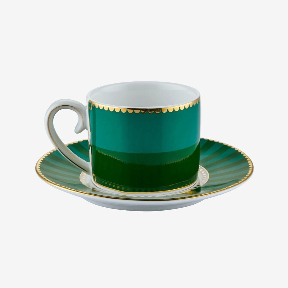 Love Birds Kahve Fincanı 125ml - YeşilRenkli