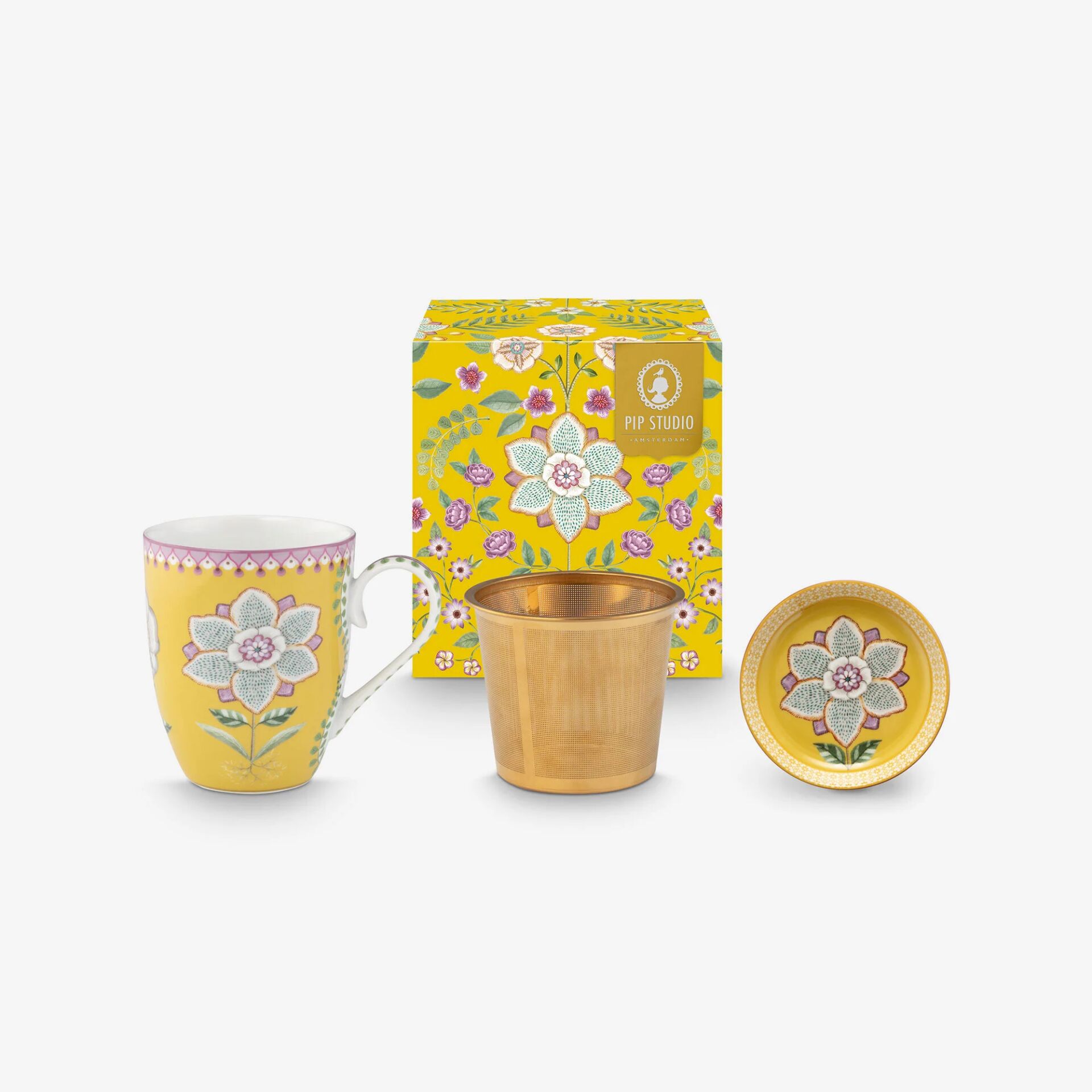 Lily & Lotus Tek Kişilik Çay Seti 350ml - Sarı