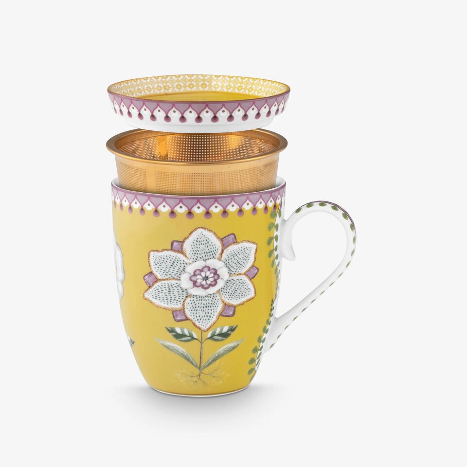 Lily & Lotus Tek Kişilik Çay Seti 350ml - Sarı