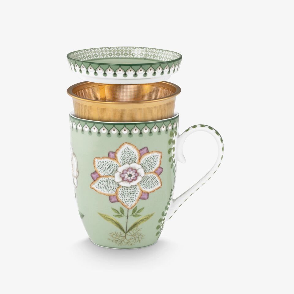 Lily & Lotus Tek Kişilik Çay Seti 350ml - Yeşil