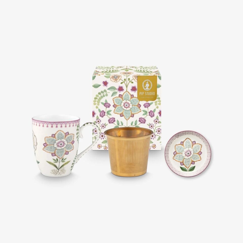 Lily & Lotus Tek Kişilik Çay Seti 350ml - Lila