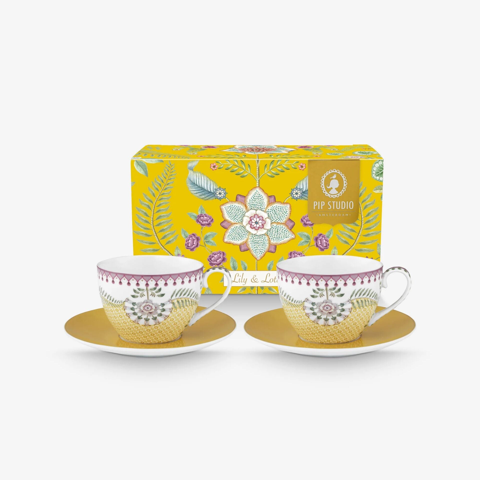 Lily & Lotus İkili Çay Fincan Seti Sarı - 280ml