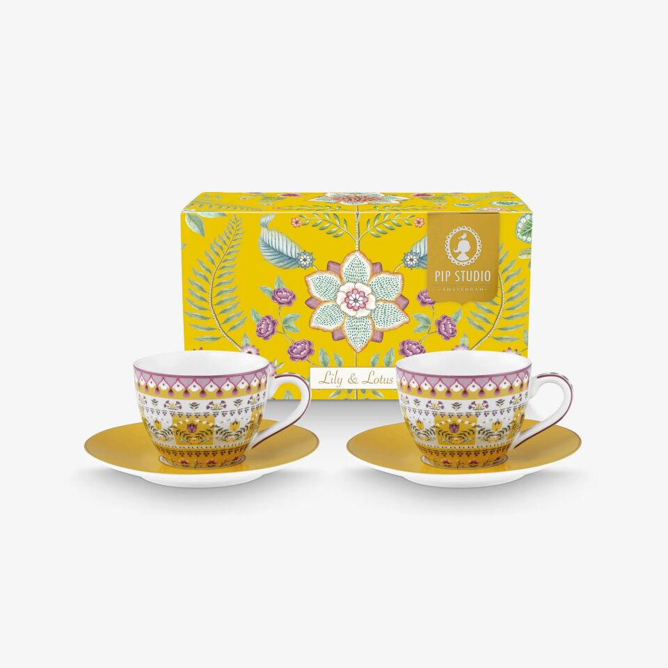 Lily & Lotus İkili Kahve Fincan Seti Sarı - 120ml