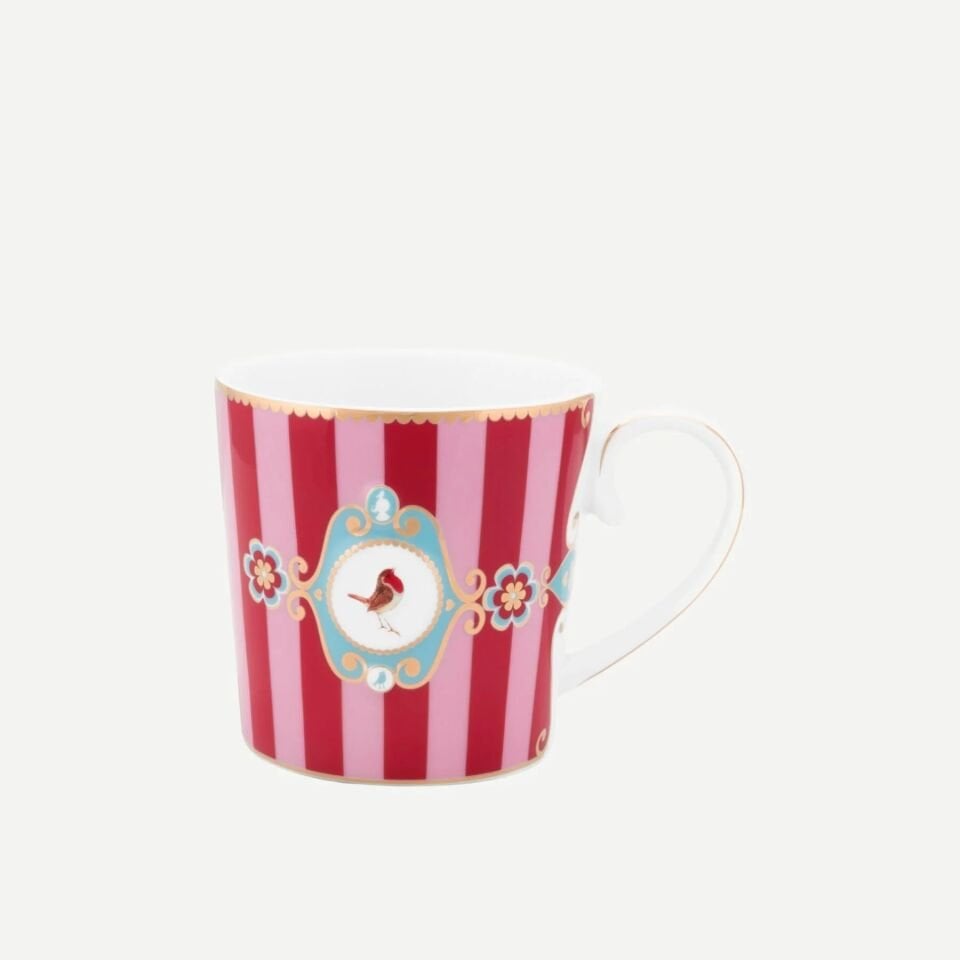 Love Birds Kupa  150 ml 150ml - Kırmızı/PembeÇizgili