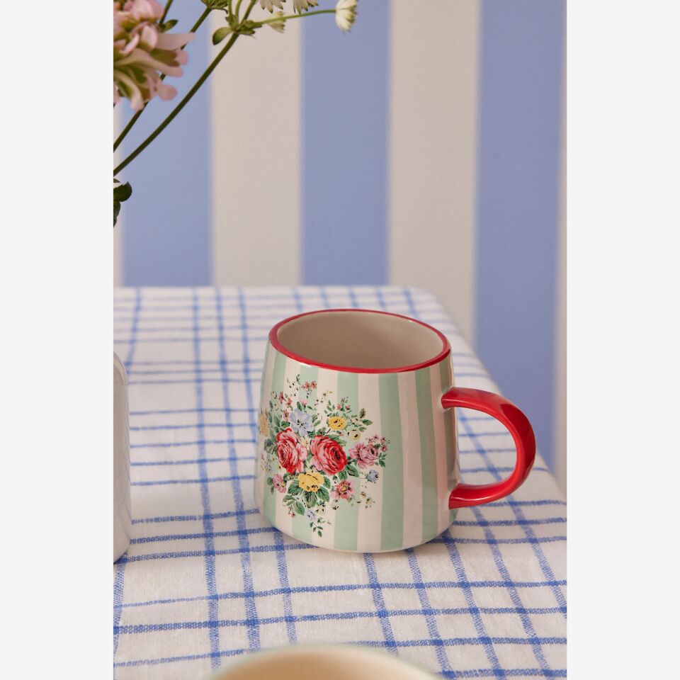 FEELS LIKE HOME ÇİÇEKLİ KUPA 340 ml 340ml - Yeşil