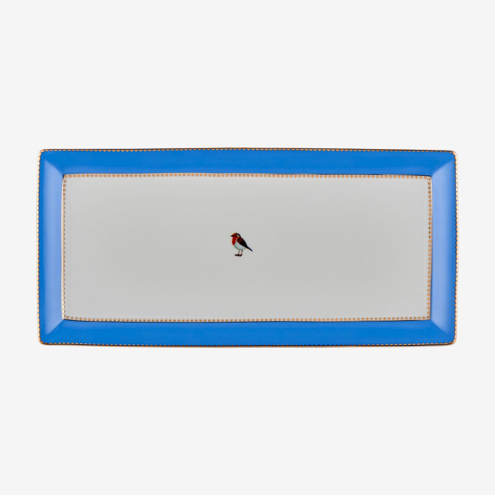 Love Birds Servis Tabağı 33,3x15,5 - Mavi