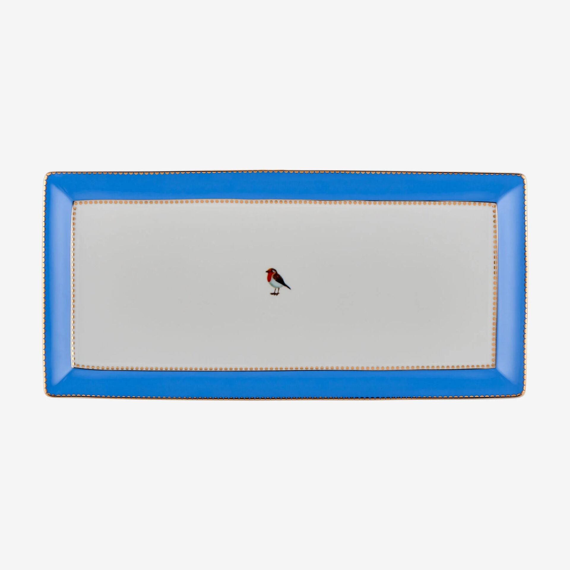 Love Birds Servis Tabağı 33,3x15,5 - Mavi
