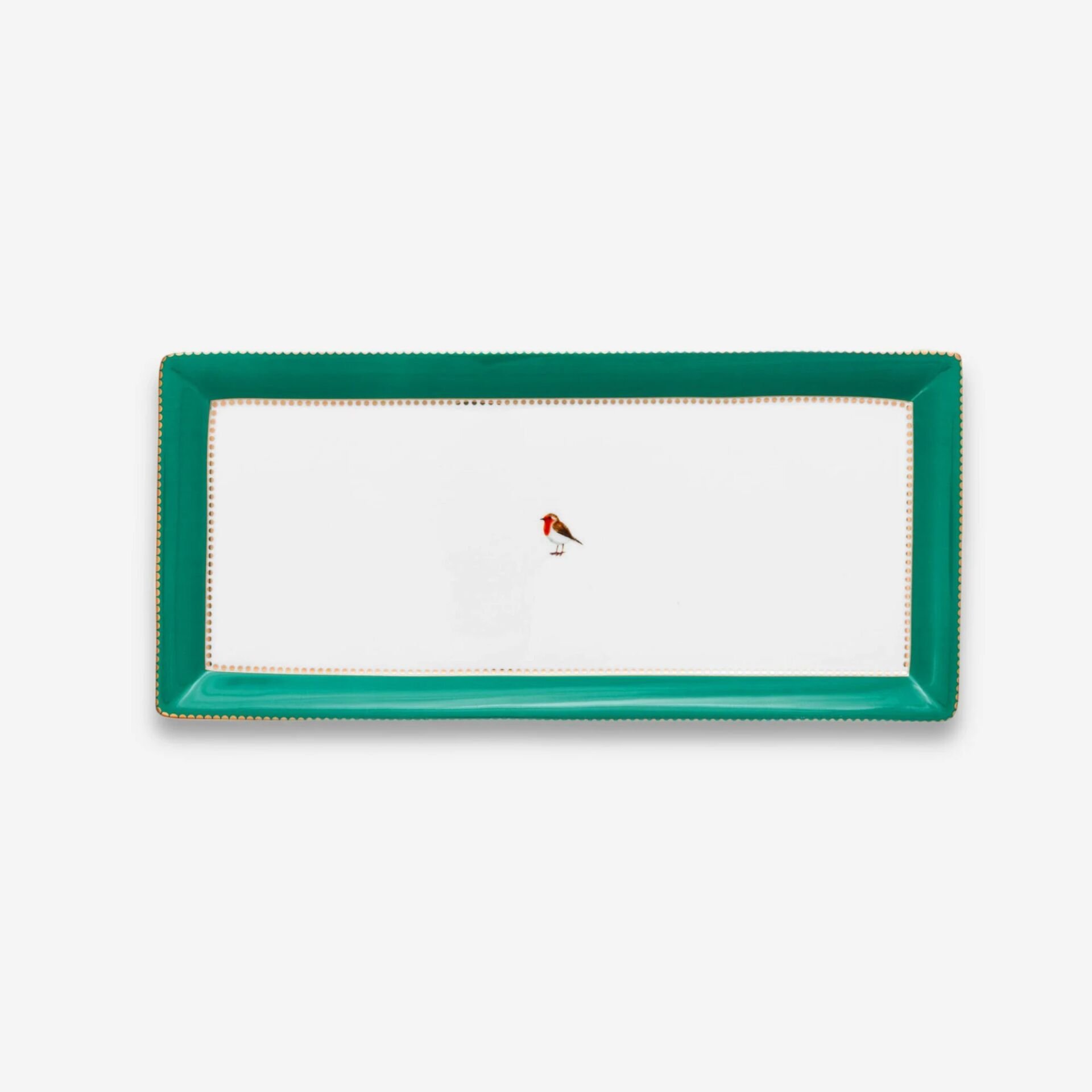 Love Birds Servis Tabağı 33,3x15,5 - Yeşil