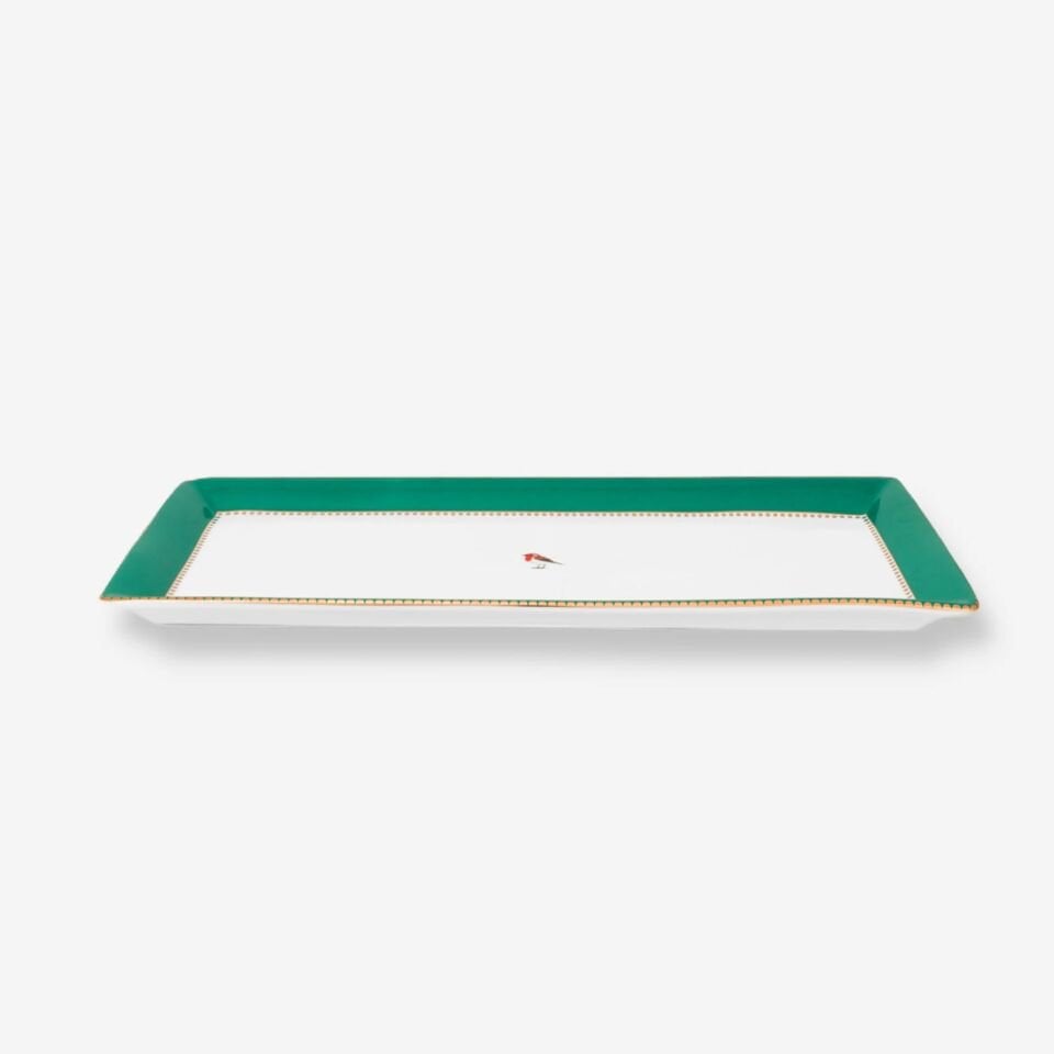 Love Birds Servis Tabağı 33,3x15,5 - Yeşil