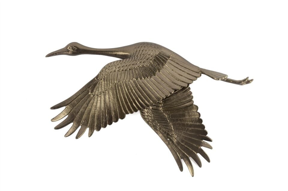 Bronz Kuş Duvar Aksesuarı 23x43x7cm - Bronz