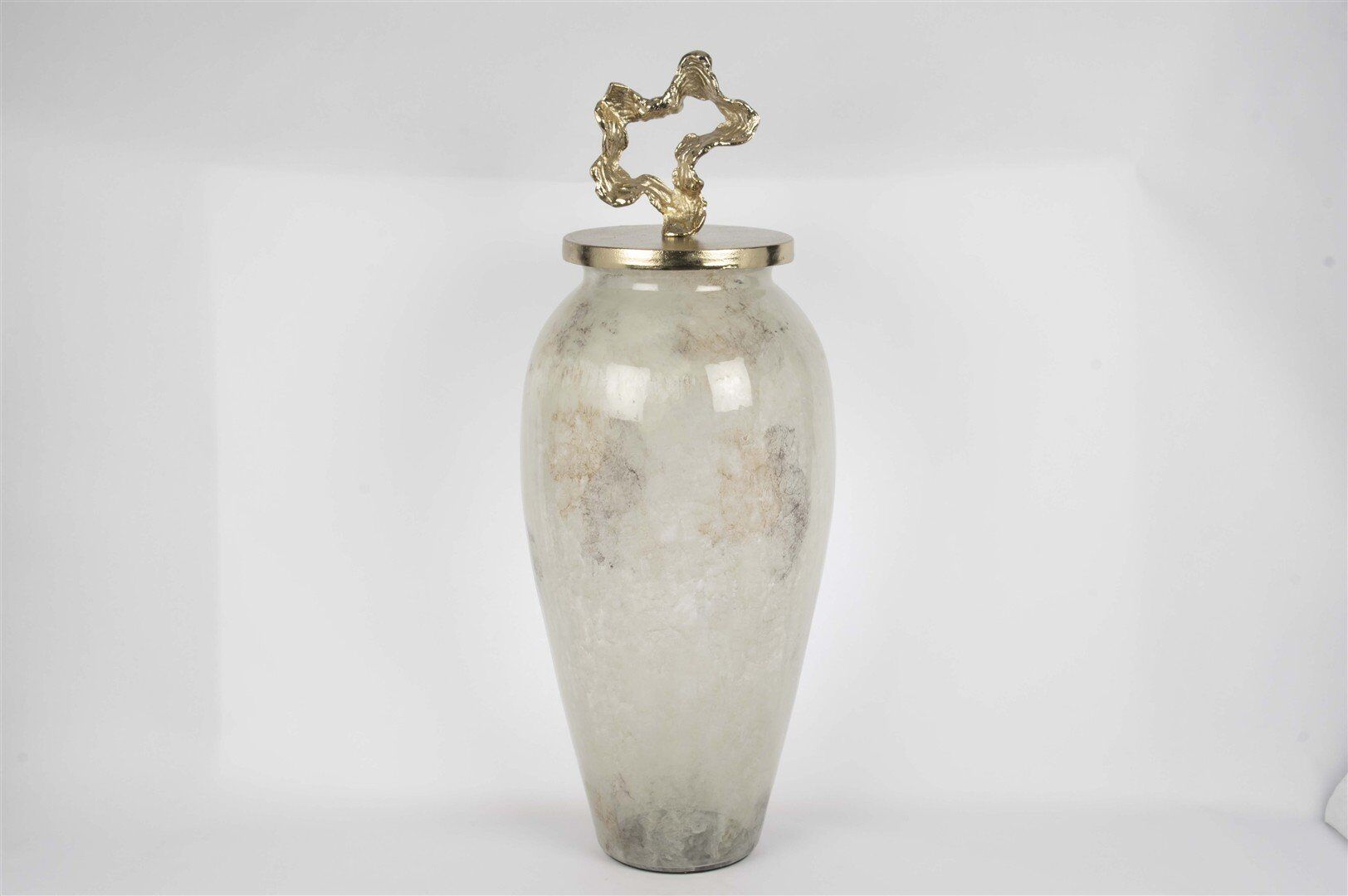 Beyaz Lekeli Gold Kapaklı Küp 80x28cm - Beyaz