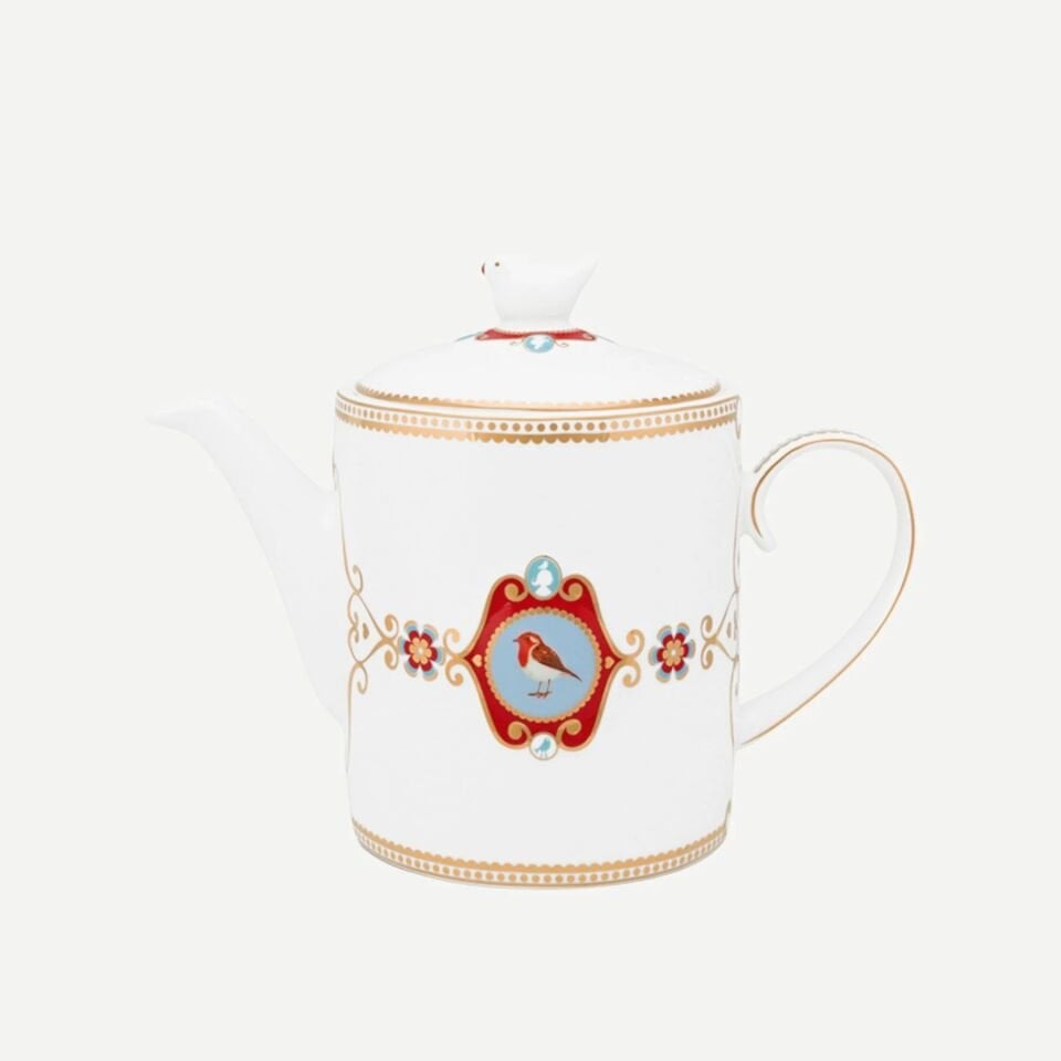 Love Birds Porselen Demlik 1300ml - Beyaz