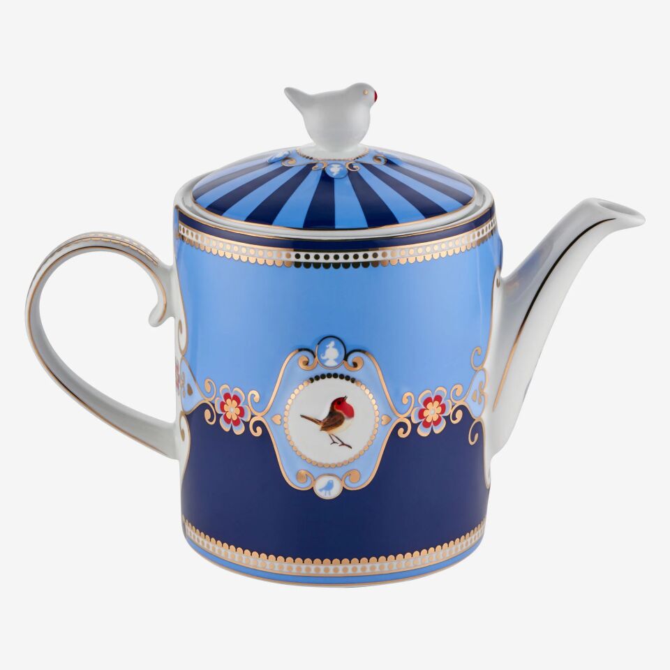 Love Birds Porselen Demlik 1300ml - Mavi