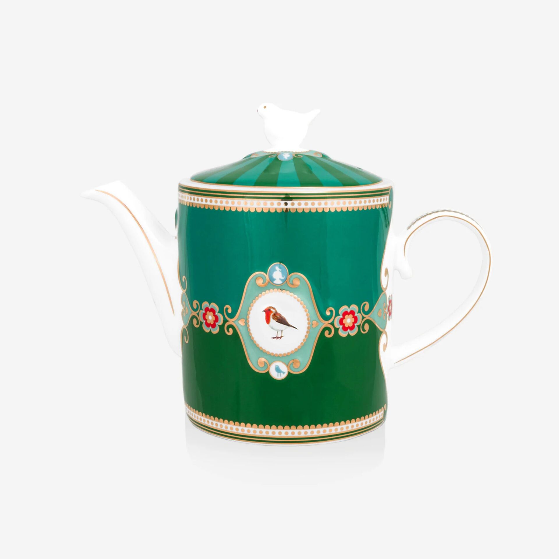 Love Birds Porselen Demlik 1300ml - Yeşil