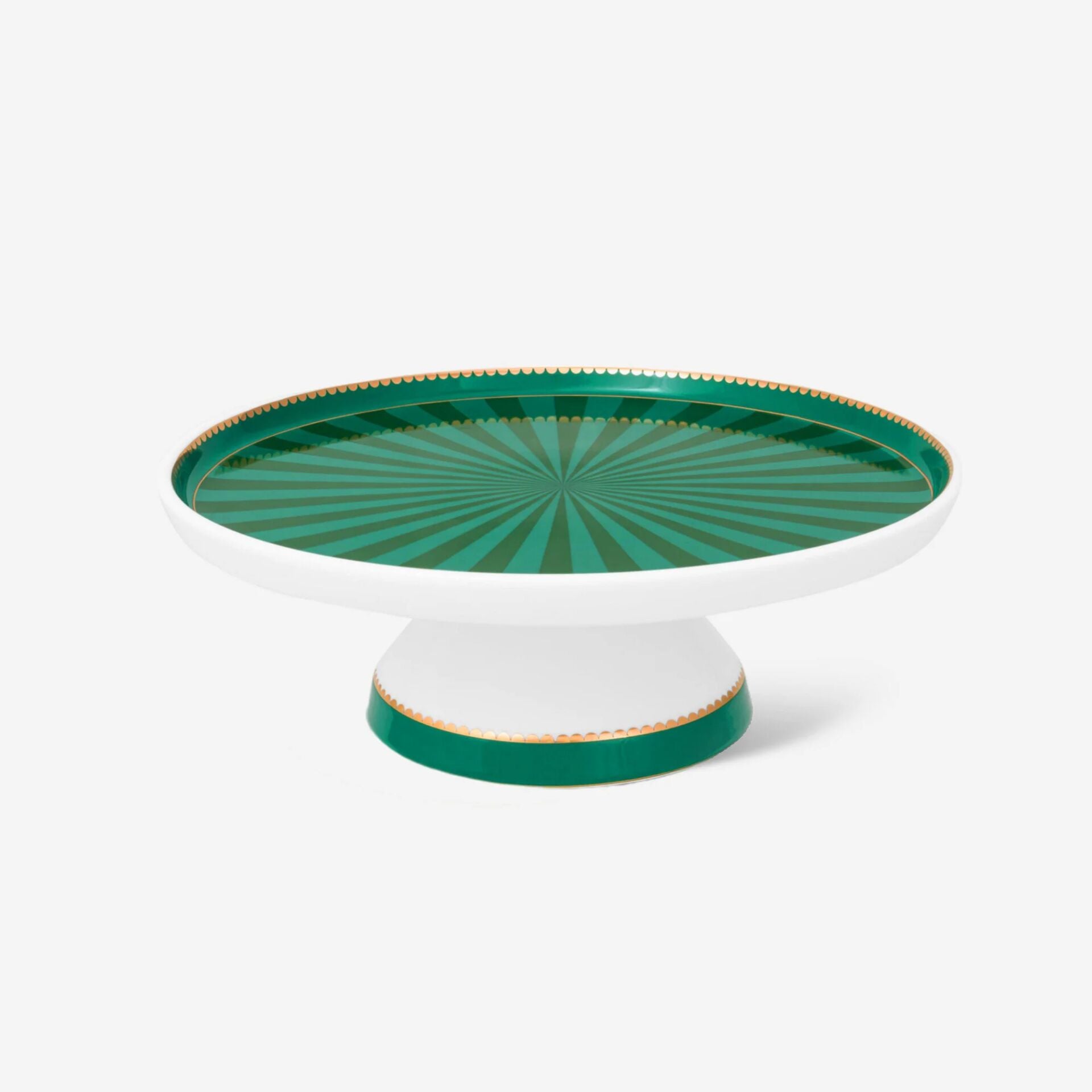 Love Birds Porselen Mini Kek Standı 24cm - Yeşil