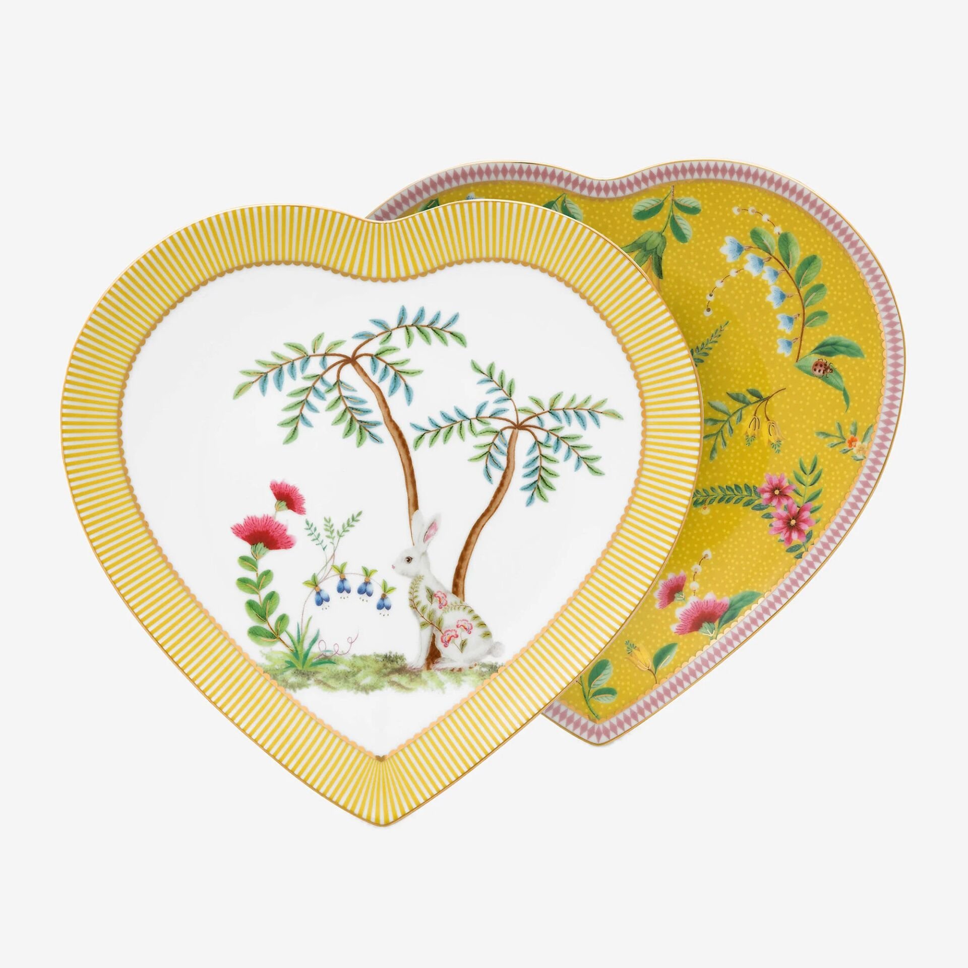 La Majorelle İkili Kalpli Tabak Seti Sarı - 21,5cm