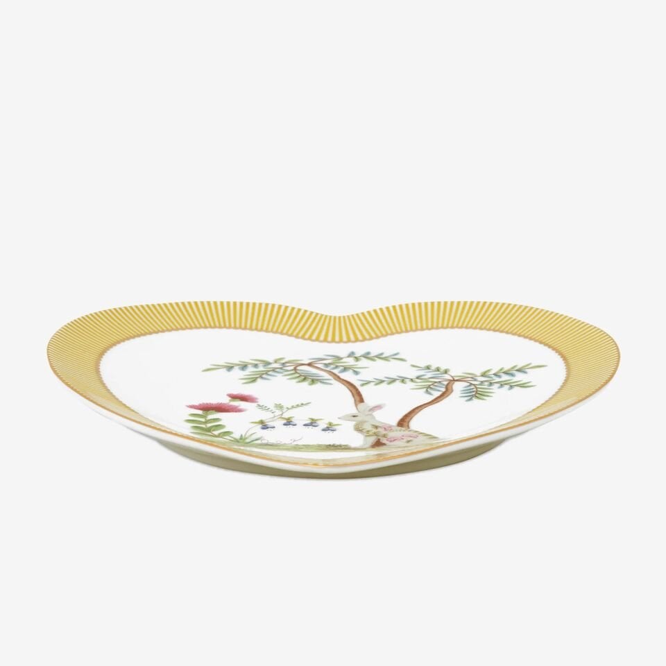 La Majorelle İkili Kalpli Tabak Seti Sarı - 21,5cm