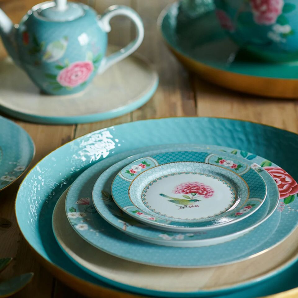 Blushing Birds Yemek Tabağı Mavi - 26,5cm