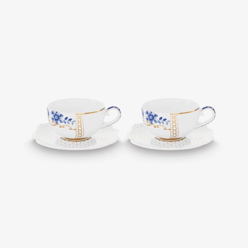 Royal White Mavi Beyaz Porselen Kahve Fincan Seti 125ml