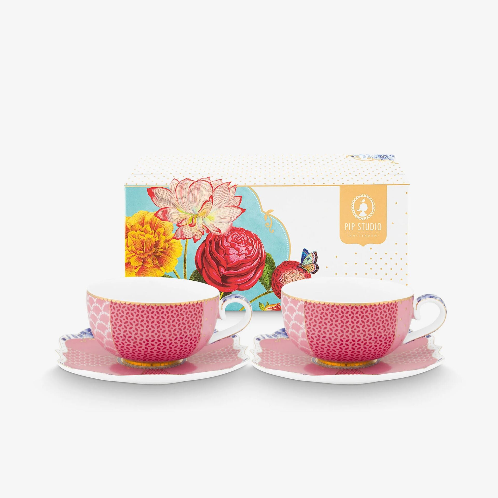 Royal Pembe  Porselen 2 li Kahve Fincan Seti 125 ml