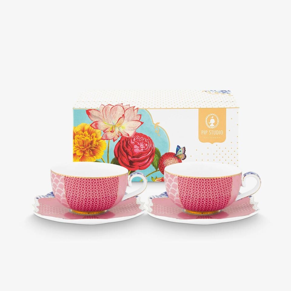 Royal Pembe  Porselen İkili Kahve Fincanı Seti 125 ml