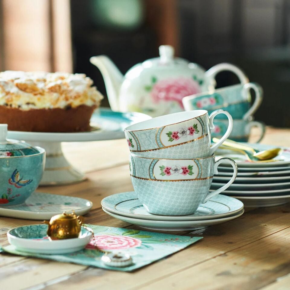 Blushing Birds Çay Tabağı Mavi - 9cm