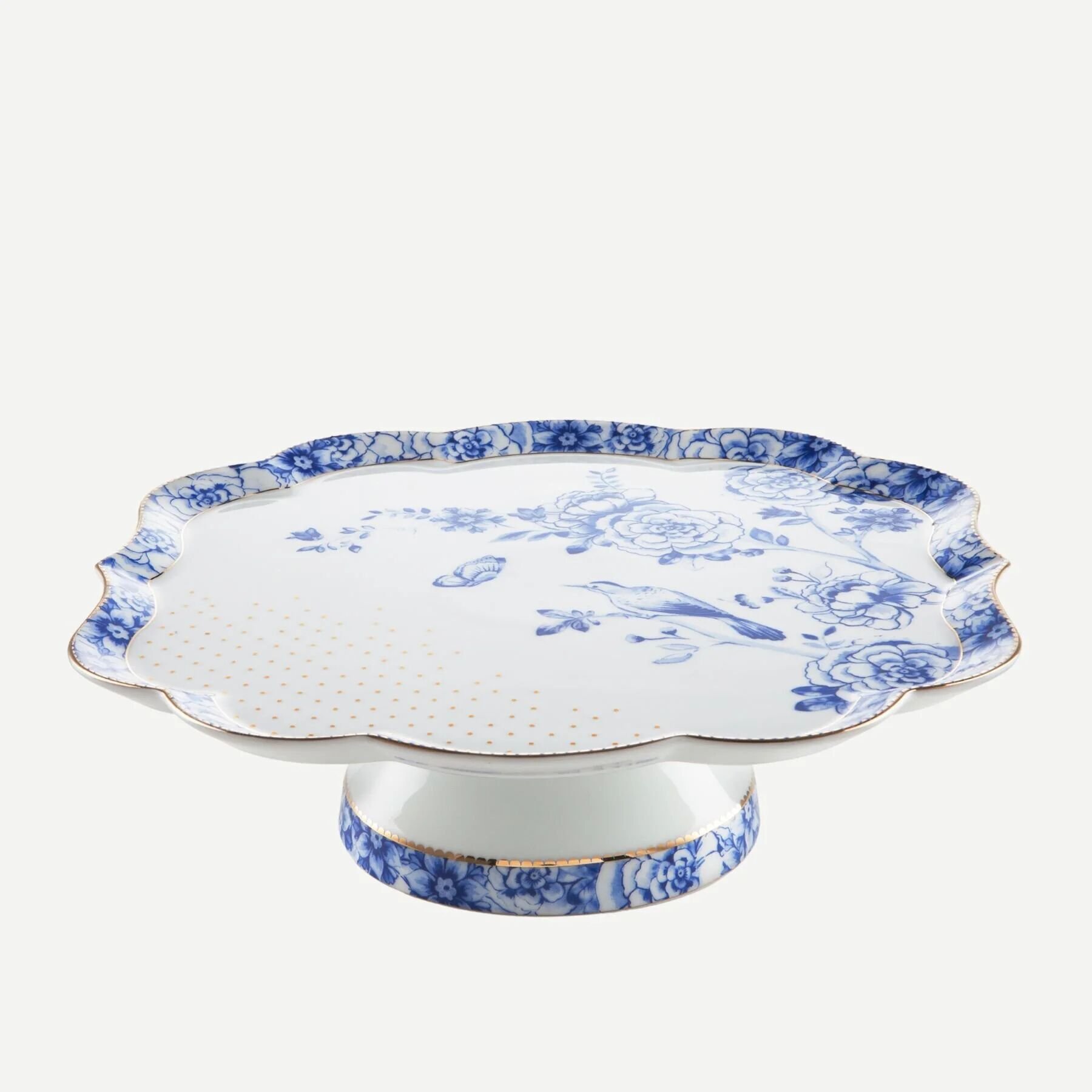 Royal Beyaz / Mavi Mini Kek Standı Beyaz/Mavi - 24cm