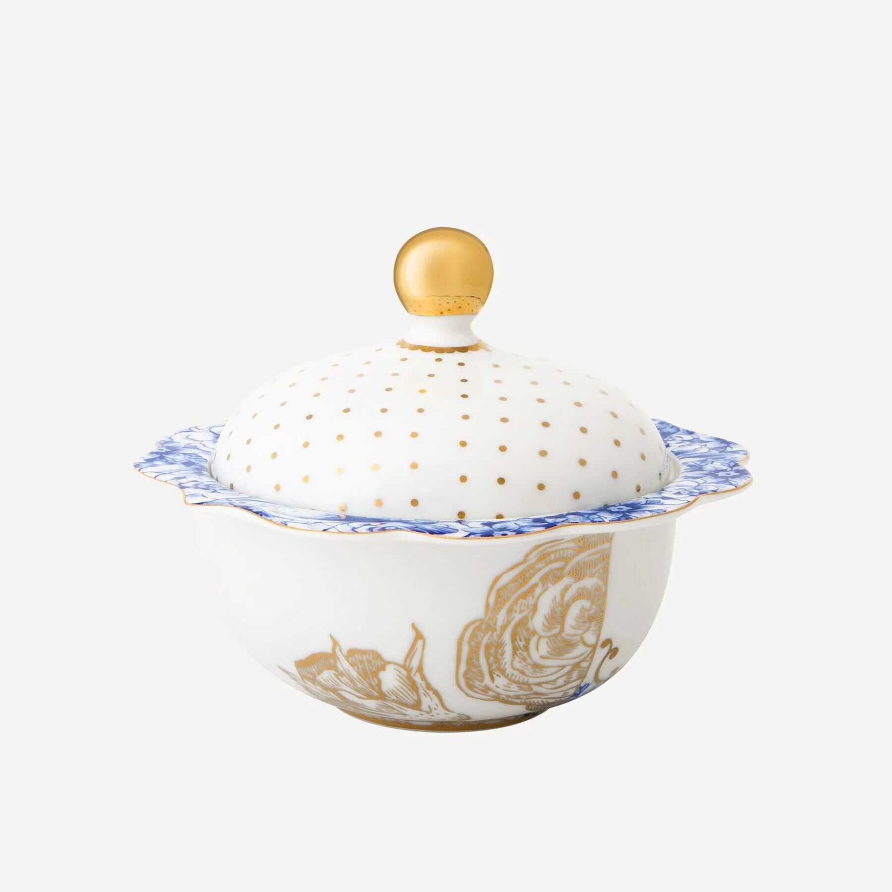 Royal Beyaz Şekerlik Altın Çiçek Desenli Beyaz - 235ml