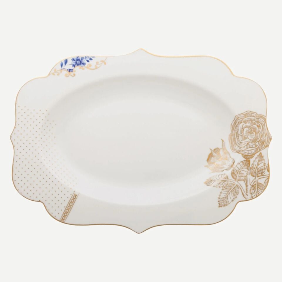 Royal Beyaz Oval Servis Tabağı Beyaz - 40cm