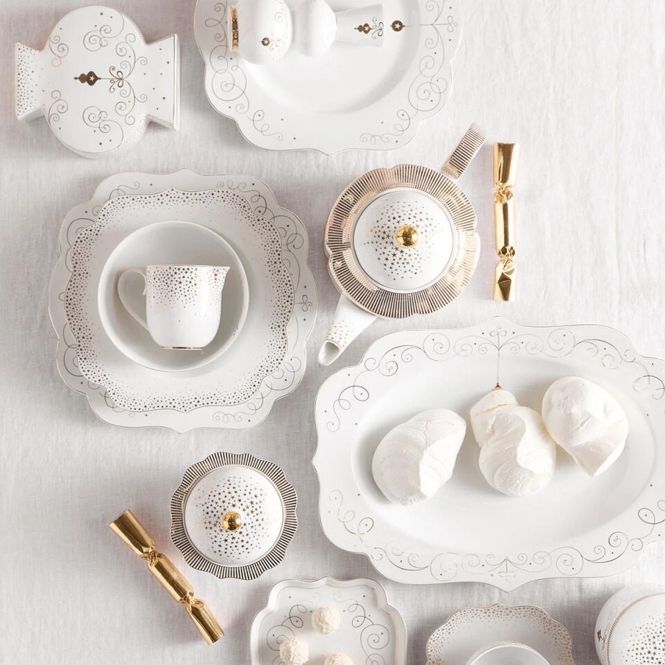 Royal Altın / Beyaz  Kahvaltı Tabağı Altın/Beyaz - 23,5cm