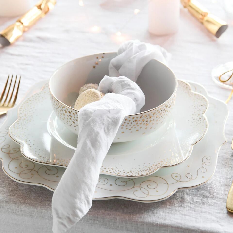 Royal Altın / Beyaz Yemek Tabağı Altın/Beyaz - 28cm