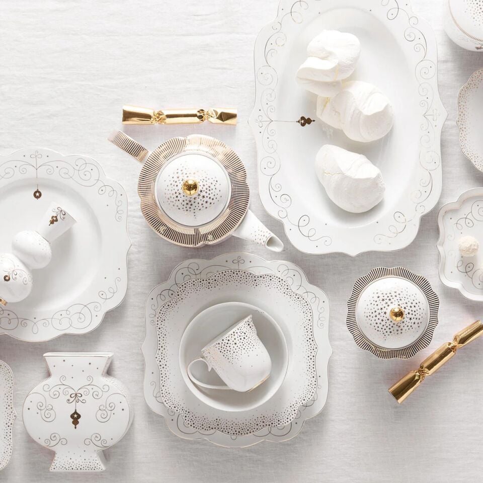 Royal Altın / Beyaz Yemek Tabağı Altın/Beyaz - 28cm