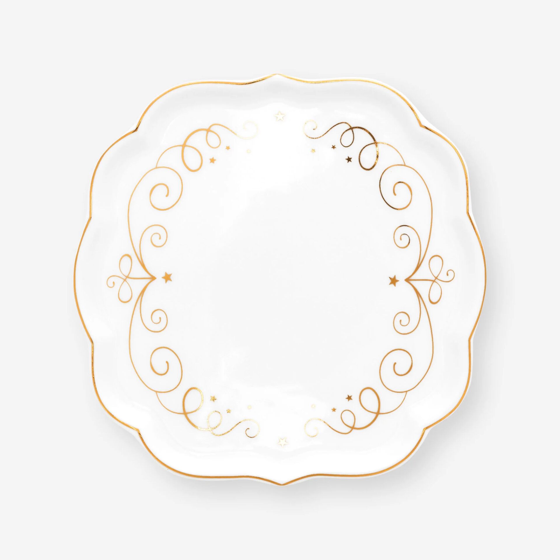 Royal Altın / Beyaz Çay Tabağı Altın/Beyaz - 10cm