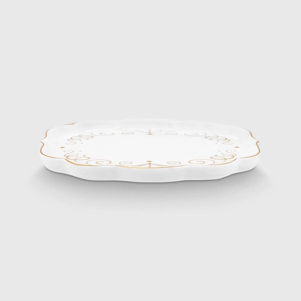 Royal Altın / Beyaz Çay Tabağı Altın/Beyaz - 10cm