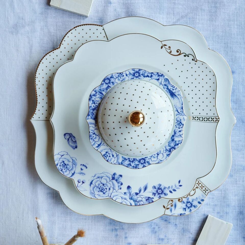 Royal Altın / Beyaz  Kahvaltı Tabağı