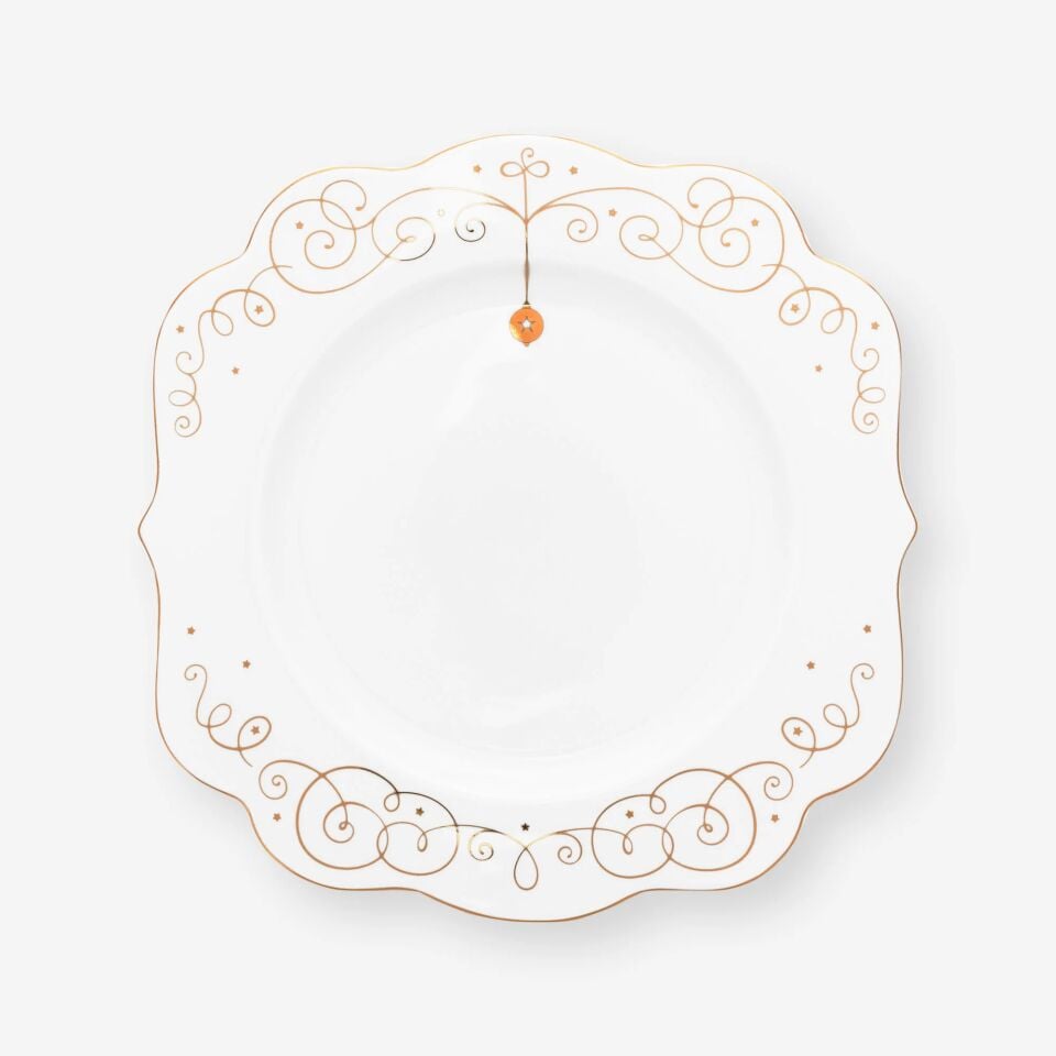 Royal Altın / Beyaz Yemek Tabağı