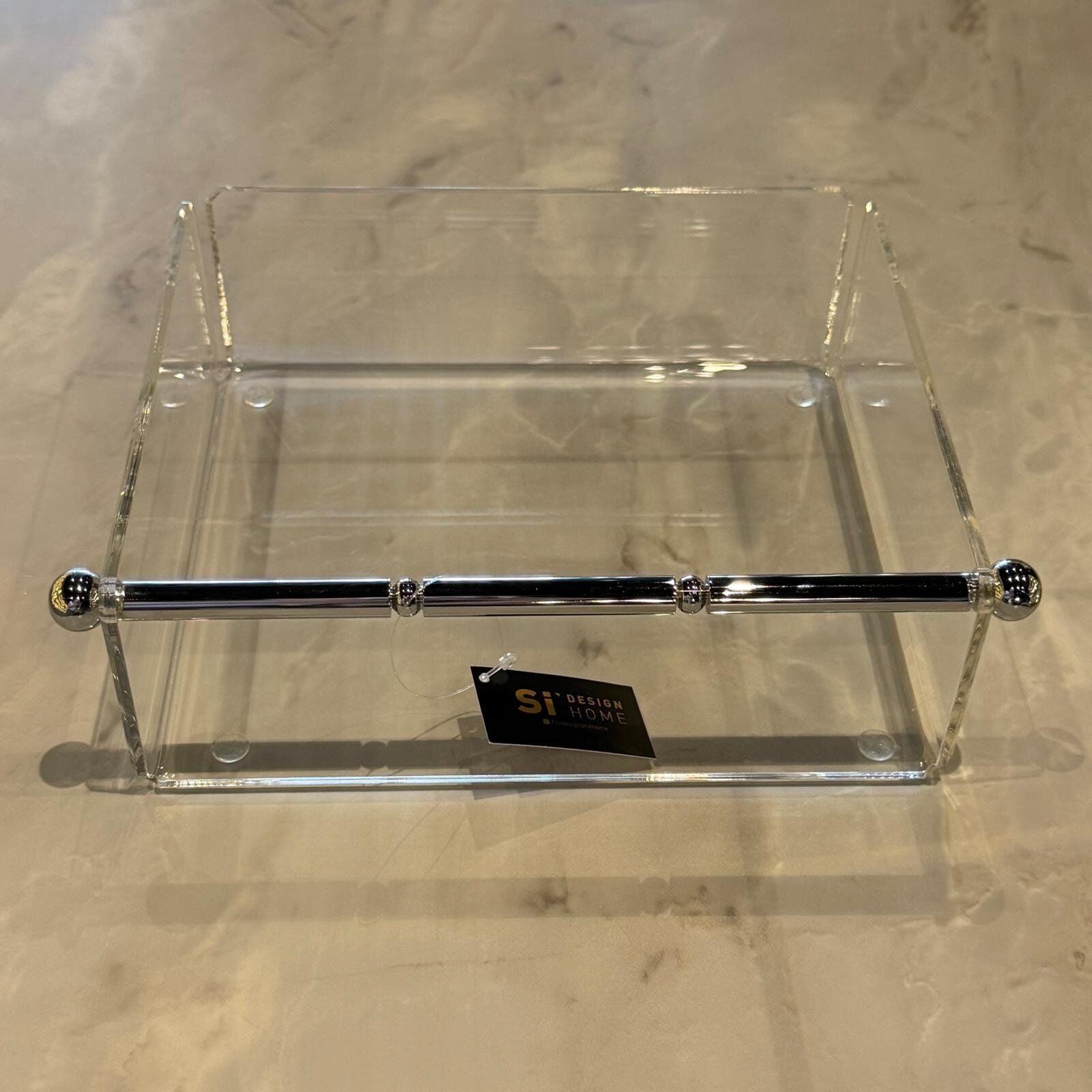 Pirinç Detay Pleksi Havluluk - Banyo Organizer Silver
