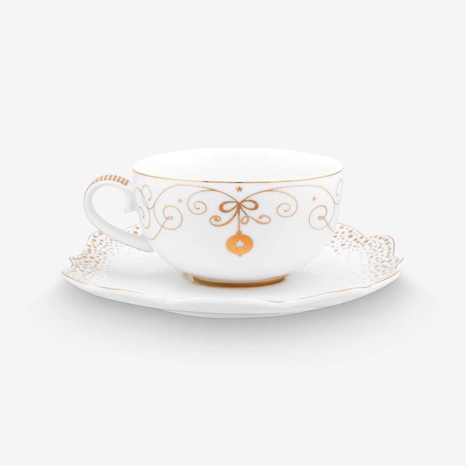 Royal Altın / Beyaz  Çay Fincanı