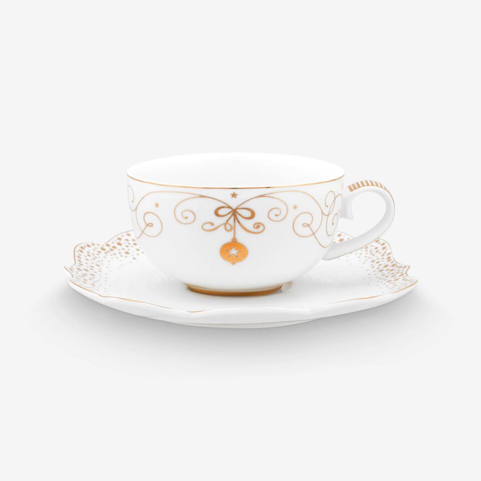 Royal Altın / Beyaz  Çay Fincanı