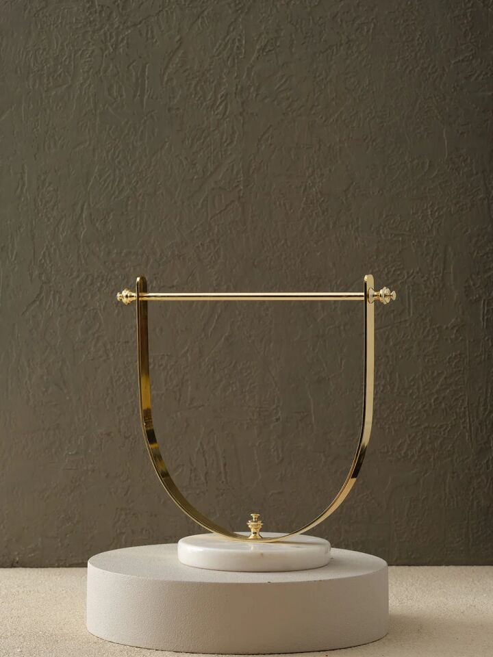 Pirinç Çatal Havluluk 34x23cm Beyaz / Gold