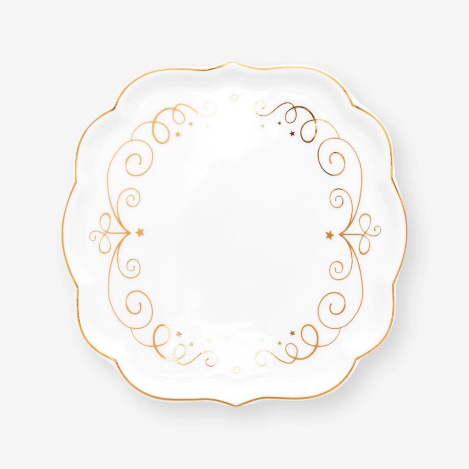 Royal Altın / Beyaz Çay Tabağı