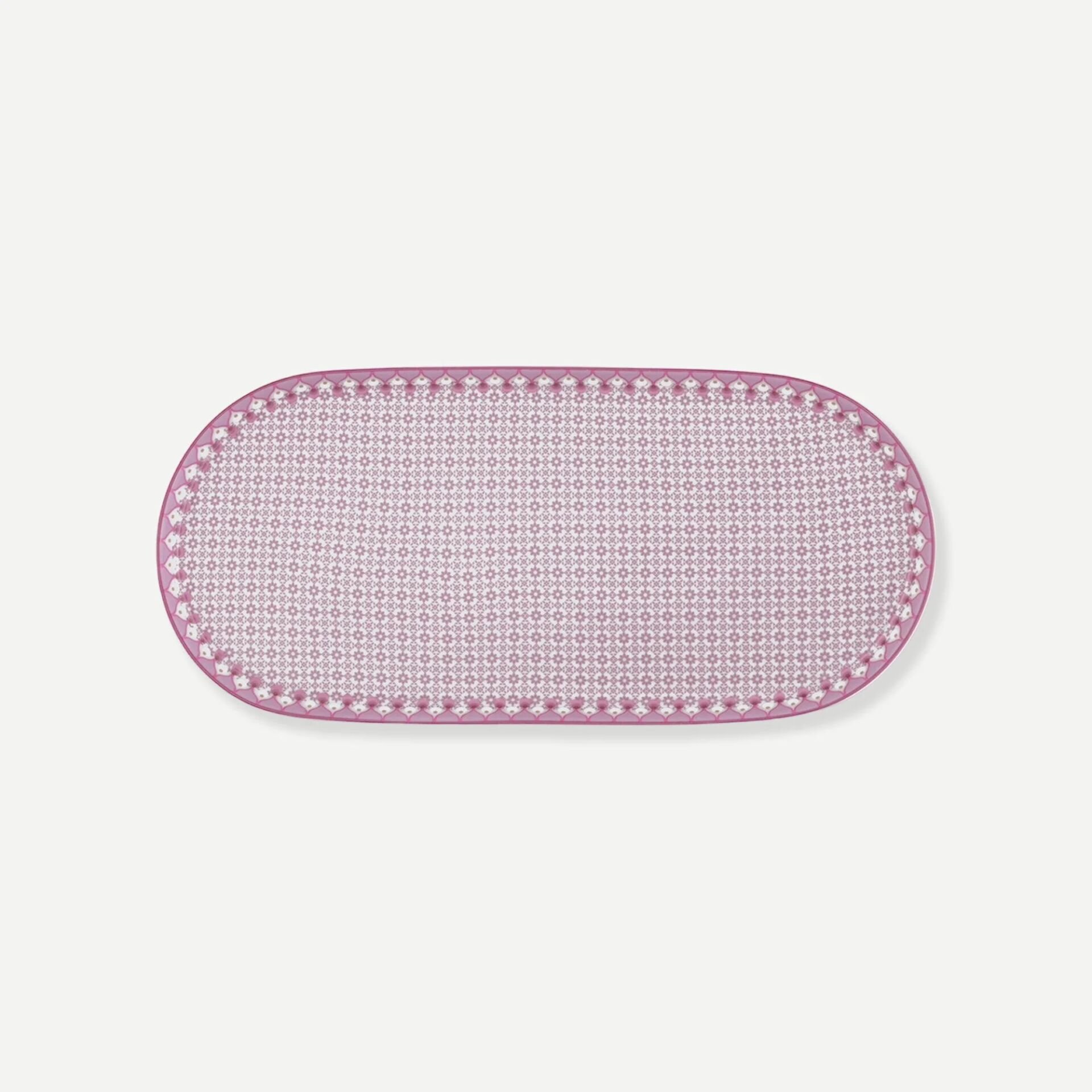 Lily & Lotus Oval Servis Tabağı Mor - 25cm