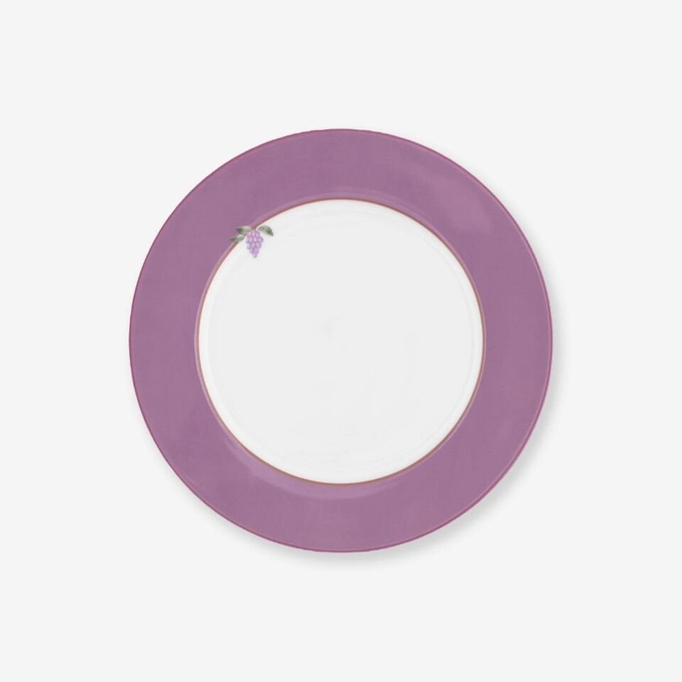 Lily & Lotus Çiçekli Kahvaltı Tabağı Mor - 21cm