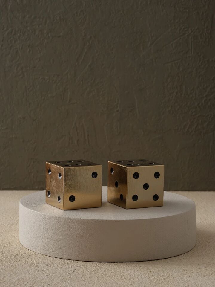 Pirinç Zarlar Set 7x7x7cm Gold