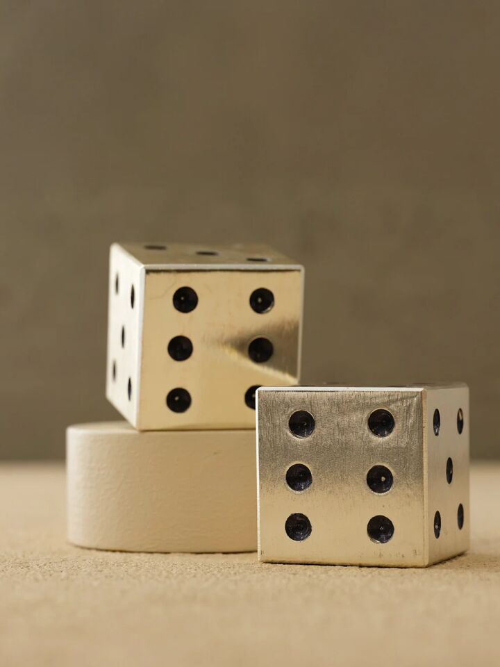 Pirinç Zarlar Set 7x7x7cm Gümüş