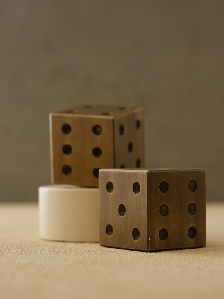 Pirinç Zarlar Set 7x7x7cm Eskitme